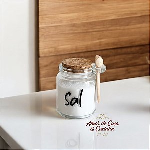 ESCOLHA SEUS TEMPEROS POTE TAMPA ROLHA COLHER DE BAMBU 240ML