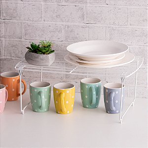 PRATELEIRA ORGANIZADORA 44,5 CM DOBRÁVEL DE METAL BRANCO