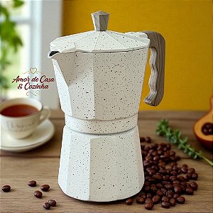 CAFETEIRA ITALIANA MARMOL 300 ML SERVE 6 XÍCARAS DE 60ML