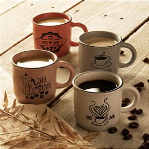 CONJUNTO CANECAS CERÂMICA CAFÉ 4UN 60ML
