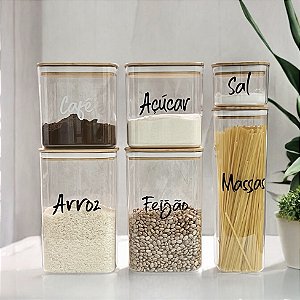 KIT POTES PERSONALIZADOS HERMÉTICO SEAL ESPECIAL BAMBU 6 UN