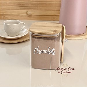 ESCOLHA A PERSONALIZAÇÃO 800ML POTE JÚLIA TAMPA E COLHER DE BAMBU