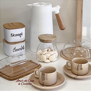 KIT MESA POSTA BAMBU ESCOLHA PERSONALIZAÇÃO 8 PEÇAS