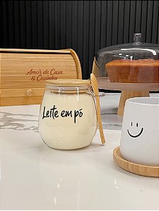 ESCOLHA A PERSONALIZAÇÃO 750ML POTE STYLE TAMPA E COLHER DE