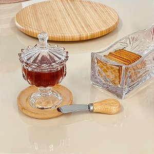 BOMBONIERE DE CRISTAL COM PÉ DUBIN 9,5X15CM