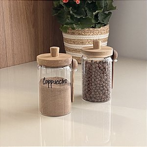 ESCOLHA A PERSONALIZAÇÃO 800ML TAMPA E COLHER DE MADEIRA ELISA