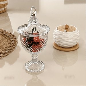 BOMBONIERE DE CRISTAL COM PÉ 24CM