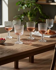 CONJUNTO 6 TAÇAS BORDA DOURADA GRAFIATO 370ML