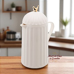 GARRAFA TÉRMICA GOURMET COLIBRI BRANCA 600ml