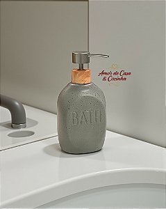 PORTA SABONETE DE CERÂMICA CINZA 430ML