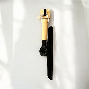 GANCHO UNICO DE BAMBU E INOX AUTO ADESIVO 4,5X4,5CM
