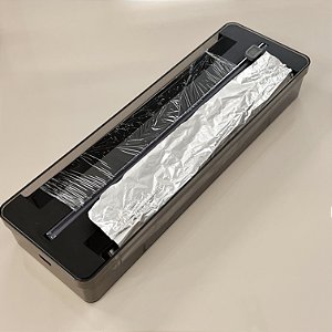ORGANIZADOR CORTADOR DE ROLOS DUPLO CLEAR FUME PRETO