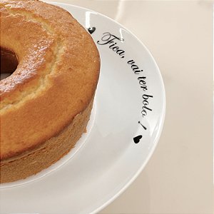 PRATO PARA BOLO DE PORCELANA COM PÉ 32CM