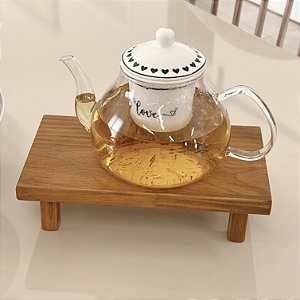 CHALEIRA DE VIDRO E PORCELANA COM FILTRO 1 LITRO