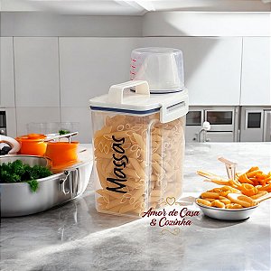 POTE HERMÉTICO PERSONALIZADO COM COPO MEDIDOR 1,5L