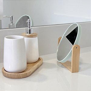 ESPELHO DE MESA BASE BAMBU