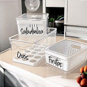 KIT ORGANIZADOR DE GELADEIRA CLEAR 3 UN