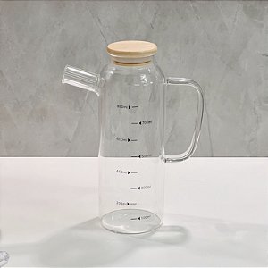 GALHETEIRO DE VIDRO E BAMBU