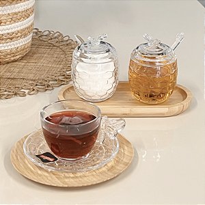 CONJUNTO 4 XICARA CHÁ DE VIDRO BEE 80ML 4PC
