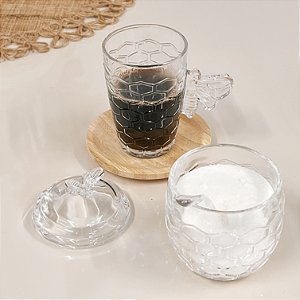 CONJUNTO 4 CANECA DE VIDRO BEE 200ML 4PC