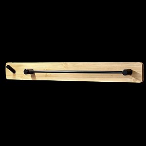SUPORTE COM GANCHO DE BAMBU E INOX AUTO ADESIVO 40CM