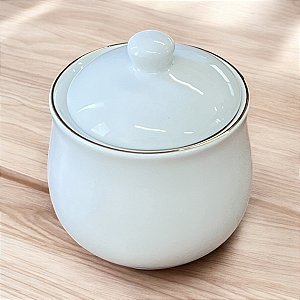 AÇUCAREIRO ROYAL BRANCO E DOURADO 300ML