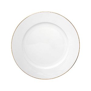 CONJUNTO 4 PRATOS SOBREMESA ROYAL BRANCO E DOURADO