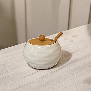 PORTA CONDIMENTOS PORCELANA E BAMBU GRANFINE