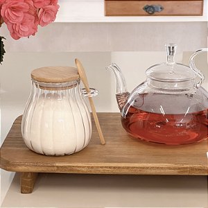 POTE STYLE CANELADO TAMPA E COLHER BAMBU