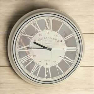 RELÓGIO DE PAREDE GRANDE FERRO E VIDRO 48CM
