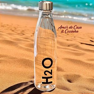 GARRAFA DE VIDRO H2O 900ML