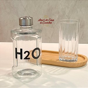 GARRAFA VIDRO H2O 750ML