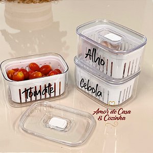 KIT TRÊS ORGANIZADOR COM CESTO CLEAR  0,650L