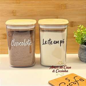 KIT 2 POTES HERMÉTICOS SEAL ESPECIAL TAMPA DE BAMBU 1,0L