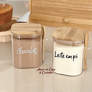 KIT JÚLIA 800 ML PERSONALIZADO HERMÉTICO TAMPA DE BAMBU