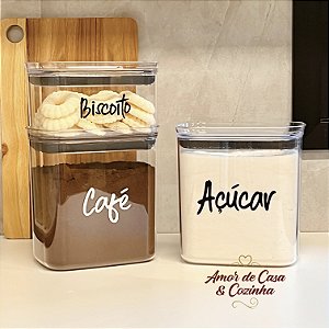 KIT 3 POTES PERSONALIZADOS HERMÉTICO 3 UNIDADES SEAL