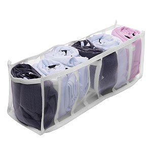 KIT COLMÉIA ORGANIZADORA DE NYLON 7 DIVISÓRIAS BRANCA