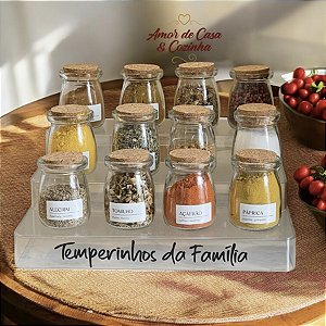 KIT TEMPEROS E RACK MULTINÍVEL 3 ANDARES CLEAR