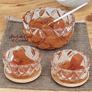 CONJUNTO DOCEIRA E BOWL DE SOBREMESA CRISTAL DELI