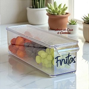 CESTO ORGANIZADOR GAVETAS E GELADEIRA COM TAMPA 2,8L
