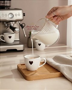 CREMEIRA DE VIDRO BORDA DOURADA GRAFIATO