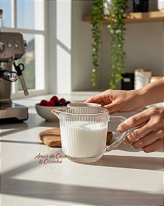 CREMEIRA DE VIDRO BORDA DOURADA GRAFIATO