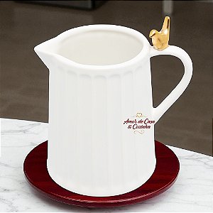 LEITEIRA DE CERAMICA COLIBRI BRANCA 180ML