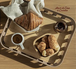BANDEJA RETANGULAR PARA SERVIR COM BAMBU LUME