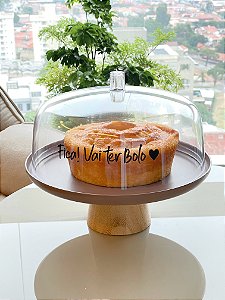 BOLEIRA AMÊNDOA COM CÚPULA E PÉ 25CM LINHA LUME