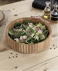 SALADEIRAS DE BAMBU CANELADO 3 TAMANHOS