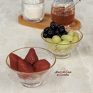 CONJUNTO 2 BOWL NEW BUTTERFLY COM FIO DE OURO 250ML