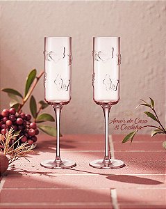JOGO TAÇAS DE CHAMPAGNE BUTTERFLY DE VIDRO 220ML