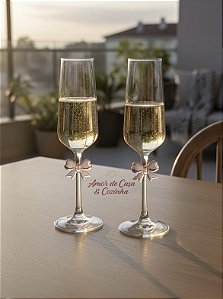 JOGO TAÇAS DE CHAMPAGNE LACE DE VIDRO 180ML