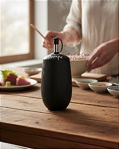 GALHETEIRO DE PORCELANA PRETO GRANFINE 250ML